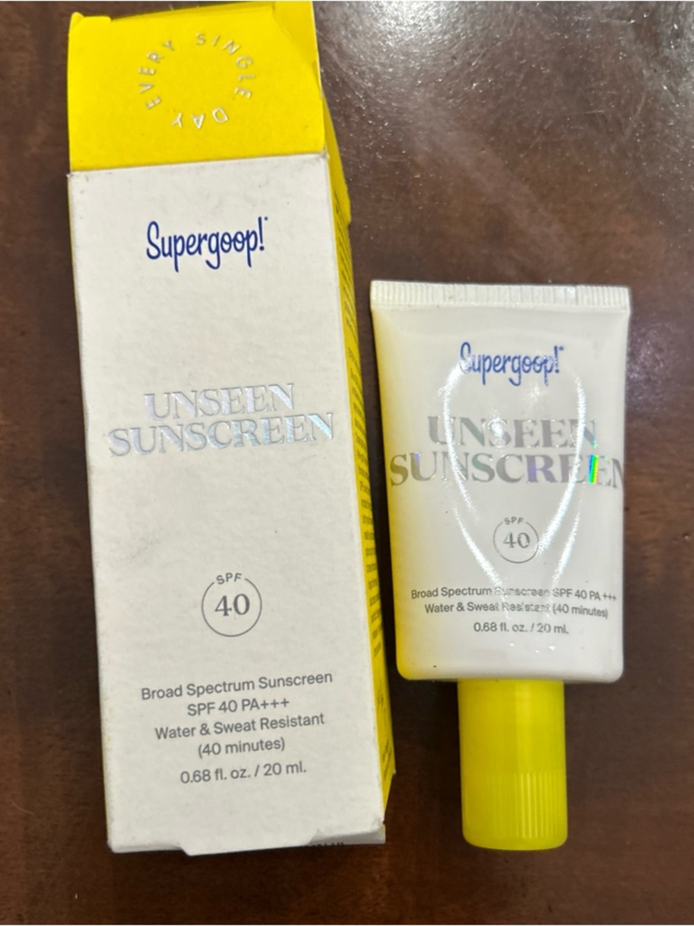 Supergoop! Unseen Sunscreen SPF40 water resistant 0.68 fl oz Exp 03/2027